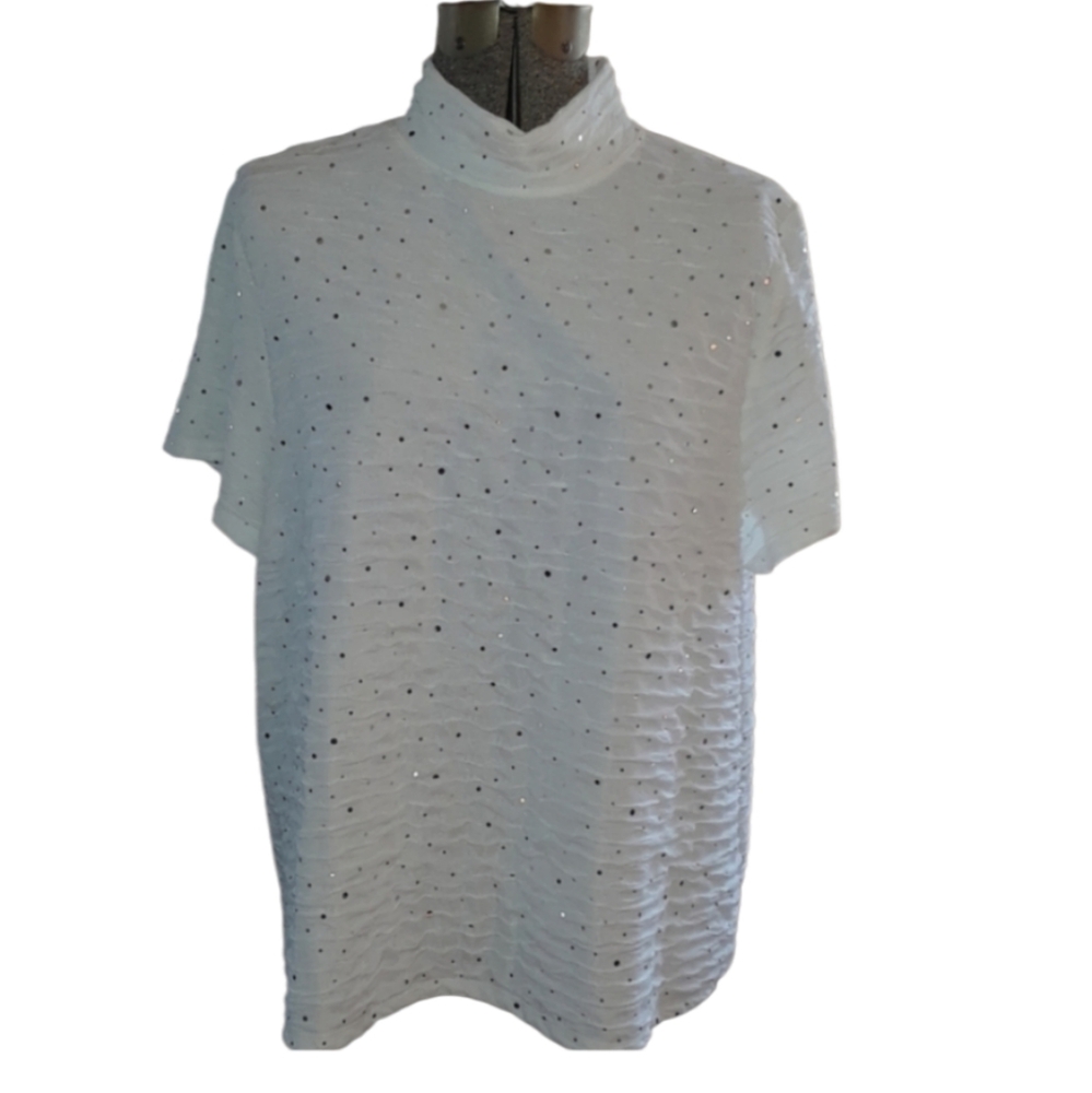 Size Xlarge sparkly sequence the chiffon TanJay blouse shirt